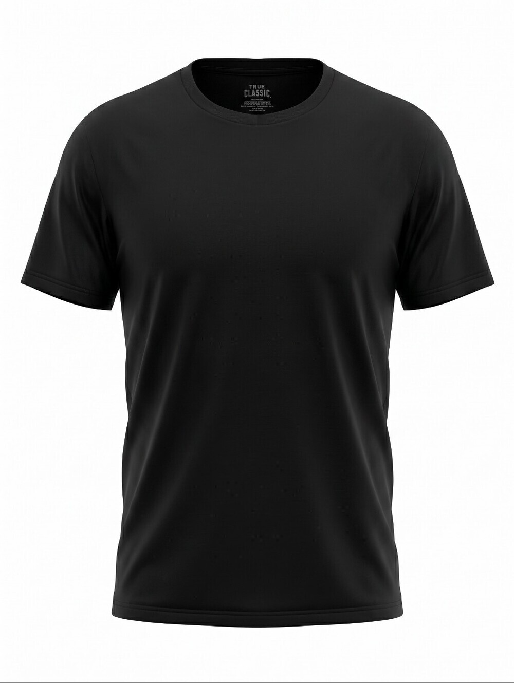 True CLASSIC Men's Black Crewneck Short Sleeve Tee lightweight Soft